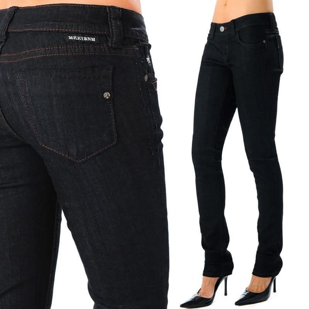 MEK Denim Black Wash Moscow Cigarette Jeans Size 28 W x 34 L